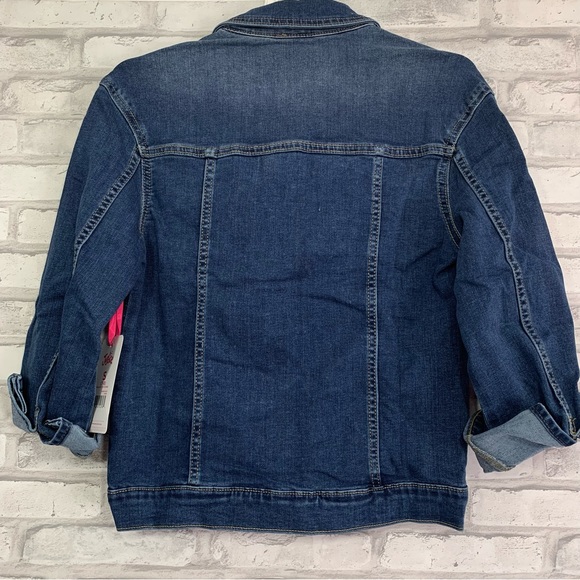 Justice Girl's Medium Wash Long Sleeve Button Up Patchwork Denim Jacket - NWT - Picture 11 of 11